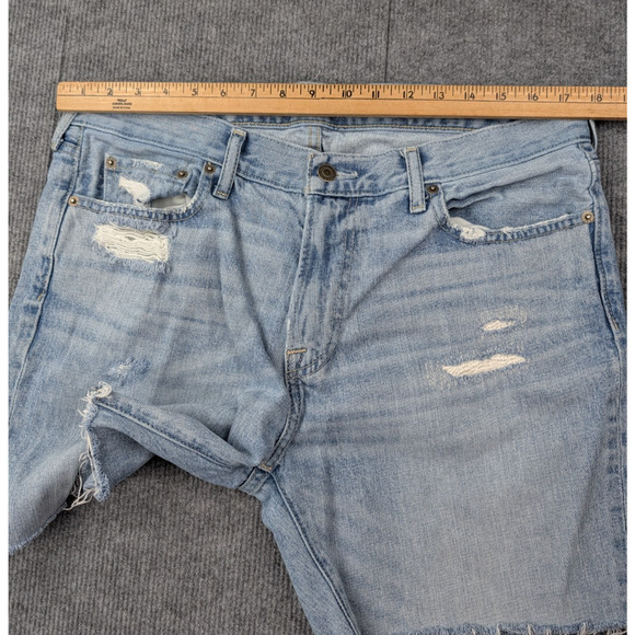 Vintage Abercrombie & Fitch Jean Shorts Mens 34 Y2K Distressed Jorts Grunge 90s - Picture 4 of 5
